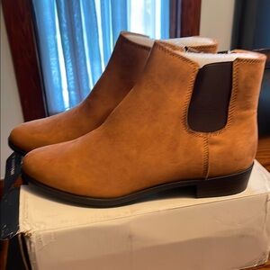 St. John's Bay Tan Ankle Booties with Suede Finish